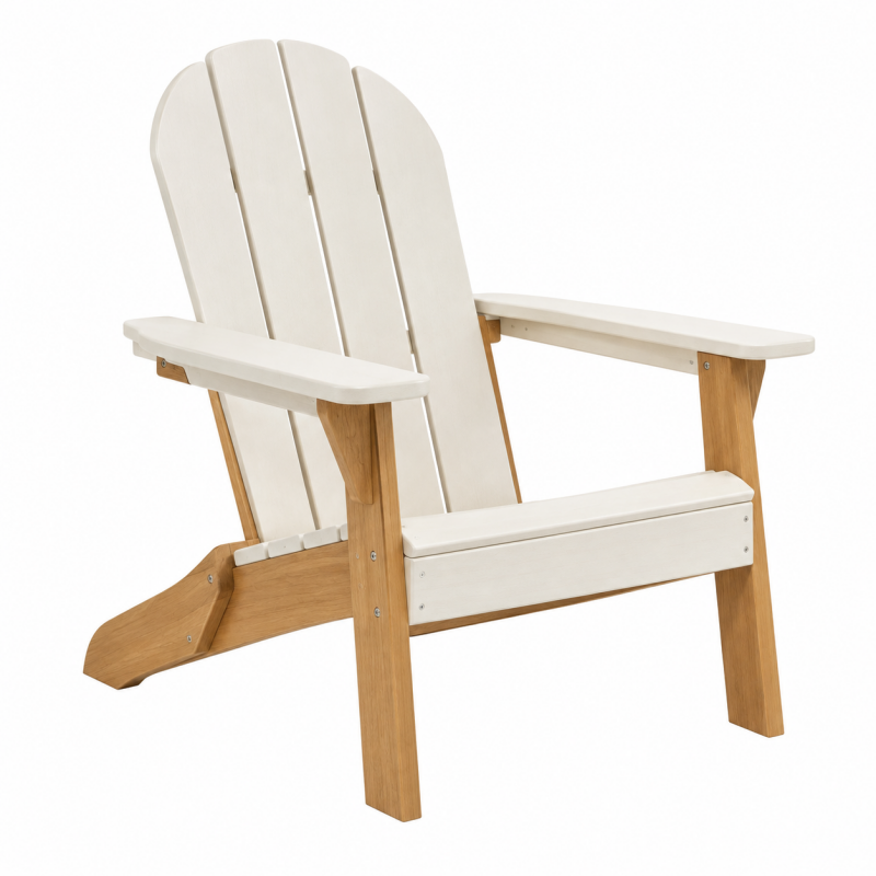 Fotel ogrodowy Adirondack 78 x 83 x 95 cm drewniany biały/naturalny