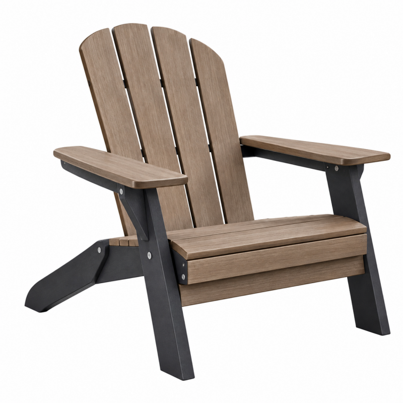 Fotel ogrodowy Adirondack 83 x 80 x 98 cm z tworzywa w kolorze brązowym i czarnym
