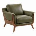 Fotel wypoczynkowy 82 cm x 86 cm x 88 cm zielony tapicerowany drewniany w stylu retro